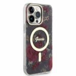 Guess PC/TPU Flowers IML MagSafe Kaki Kryt iPhone 14 Pro Max