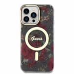 Guess PC/TPU Flowers IML MagSafe Kaki Kryt iPhone 14 Pro Max