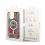 Guess PC/TPU Flowers IML MagSafe Kaki Kryt iPhone 14 Pro Max