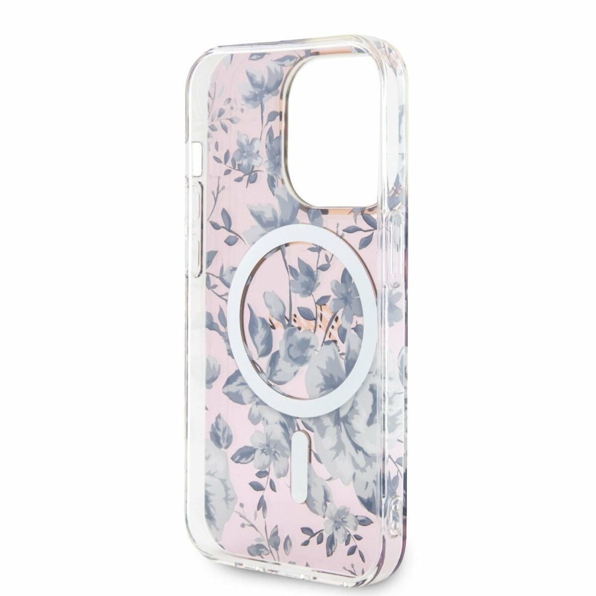 Guess PC/TPU Flowers IML MagSafe Pink Kryt iPhone 14 Pro