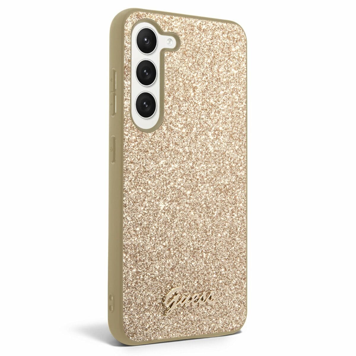Guess PC/TPU Glitter Flakes Metal Logo Gold Kryt Samsung Galaxy S23 Plus