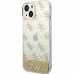 Guess PC/TPU Peony Glitter Script Logo Gold Kryt iPhone 14 Plus