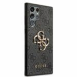 Guess PU 4G Metal Logo Grey Kryt Samsung Galaxy S22 Ultra
