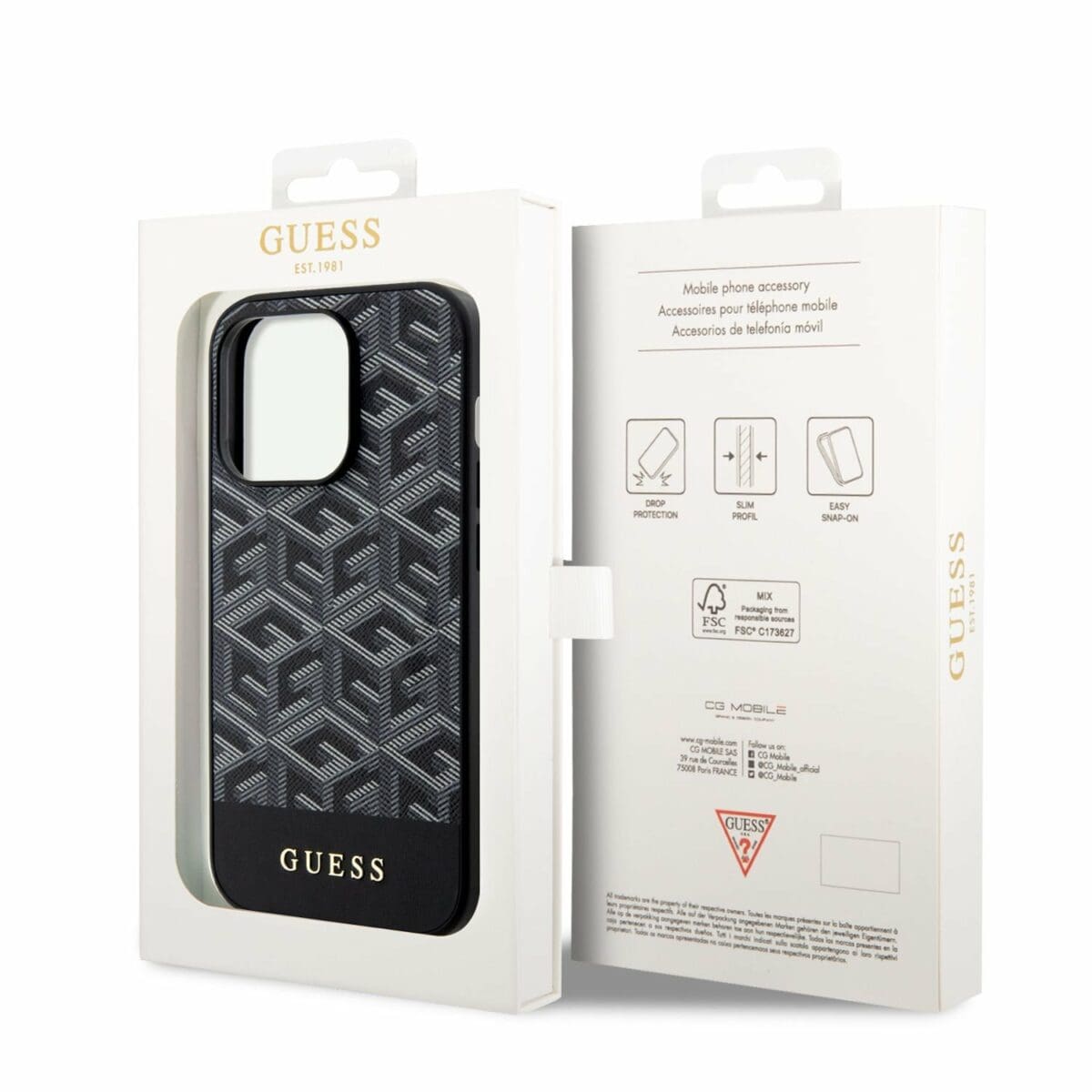Guess PU G Cube MagSafe Black Kryt iPhone 14 Pro Max