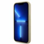 Guess Rhinestones Triangle Metal Logo Gold Kryt iPhone 14 Pro