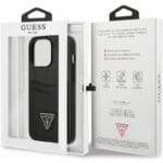 Guess Saffiano Double Card Black Kryt iPhone 13 Pro