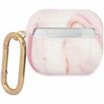 Guess Shiny Marble AirPods 3 TPU Case Pink