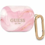 Guess Shiny Marble AirPods Pro TPU Case Pink
