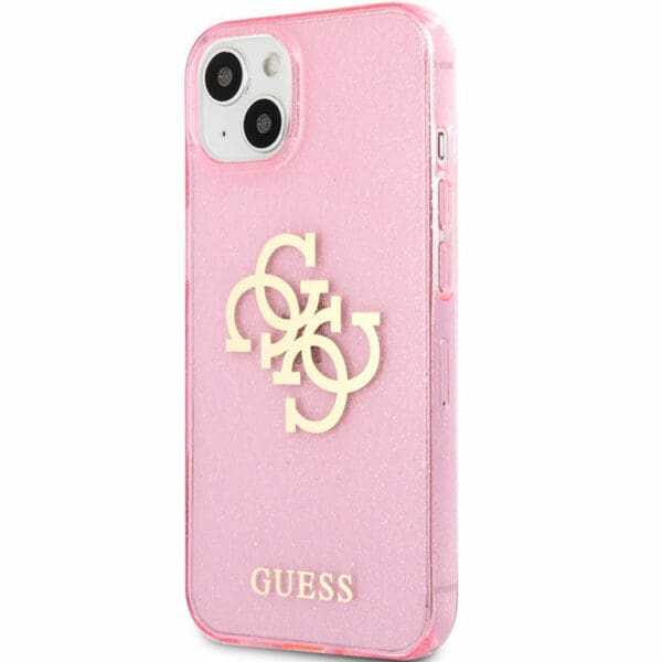 Guess TPU Big 4G Full Glitter Pink Kryt iPhone 13 Mini