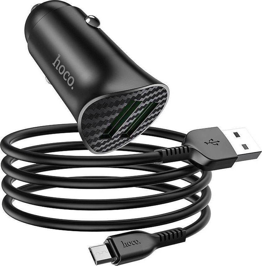 Hoco Nabíječka Do Auta Z39 18W 2 x USB3.0 + Cabel Micro Set Black