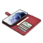 iCarer Haitang Leather Wallet Leather Wallet Housing Red AKSM04RD Kryt Samsung Galaxy S22