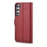 iCarer Haitang Leather Wallet Leather Wallet Housing Red AKSM05RD Kryt Samsung Galaxy S22 Plus