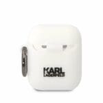 Karl Lagerfeld 3D Logo NFT Karl Head Silicone White Kryt AirPods 1/2