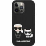 Karl Lagerfeld and Choupette Liquid Silicone Black Kryt iPhone 13 Pro