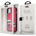 Karl Lagerfeld and Choupette PU Leather Fuchsia Kryt iPhone 13