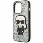 Karl Lagerfeld Glitter Flakes Ikonik Silver Kryt iPhone 14 Pro