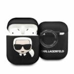 Karl Lagerfeld Head AirPods Silicone Kryt Black