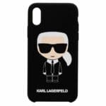 Karl Lagerfeld Iconic Full Body Silicone Black Kryt iPhone XR