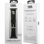 Karl Lagerfeld Karl Head PU Náramek Apple Watch 41/40/38mm Black