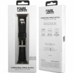 Karl Lagerfeld Karl Head PU Náramek Apple Watch 45/44/42/Ultra Black