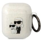 Karl Lagerfeld KLA2HNKCTGT Transparent Gliter Karl&Choupette Kryt AirPods 1/2