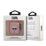 Karl Lagerfeld KLA2UKHGP Pink Glitter Karl`s Head Kryt AirPods 1/2