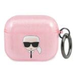 Karl Lagerfeld KLA3UKHGP Pink Glitter Karl`s Head Kryt AirPods 3