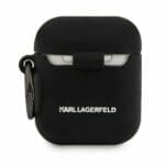 Karl Lagerfeld KLACA2SILCHBK Silicone Black Kryt AirPods 1/2