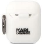 Karl Lagerfeld KLACA2SILKCW White Silicone Karl & Choupette Kryt AirPods 1/2