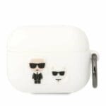 Karl Lagerfeld KLACAPSILKCW White Silicone Karl & Choupette Kryt AirPods Pro