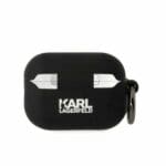 Karl Lagerfeld KLAP2RUNIKK Black Silicone Karl Head 3D Kryt AirPods Pro 2