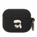 Karl Lagerfeld KLAPRUNIKK Black Silicone Karl Head 3D Kryt AirPods Pro