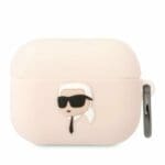 Karl Lagerfeld KLAPRUNIKP Pink Silicone Karl Head 3D Kryt AirPods Pro