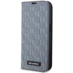 Karl Lagerfeld KLBKP14XSAKLHPG Bookcase Silver Saffiano Monogram Kryt iPhone 14 Pro Max