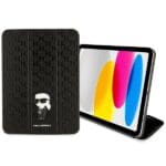 Karl Lagerfeld KLFC11SAKHPKK iPad 10.9" Folio Magnet Allover Cover Black Saffiano Monogram Ikonik