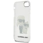 Karl Lagerfeld KLHCI8HNKCTGT Transparent Hardcase Gliter Karl&Choupette Kryt iPhone 7/8/SE 2020/SE 2022