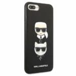 Karl Lagerfeld KLHCI8LSAKICKCBK Black Saffiano Ikonik Karl&Choupette Head Kryt iPhone 7 Plus/8 Plus