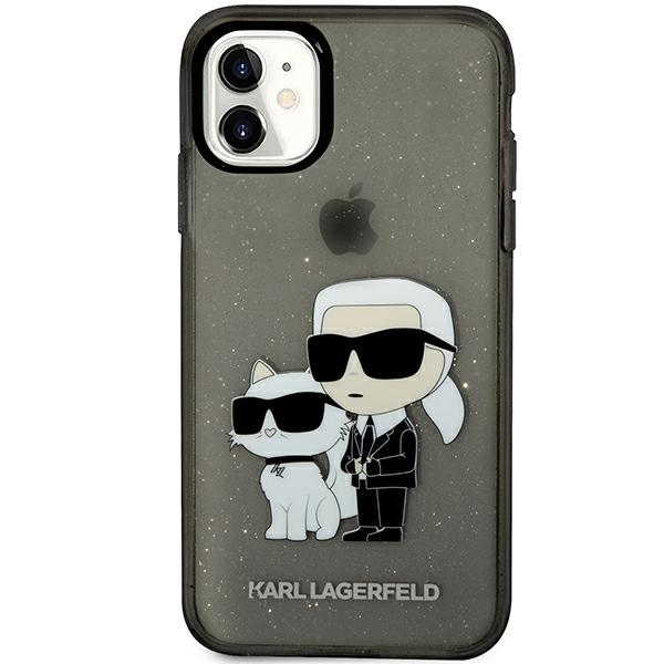 Karl Lagerfeld KLHCN61HNKCTGK Black Gliter Karl&Choupette Kryt iPhone 11