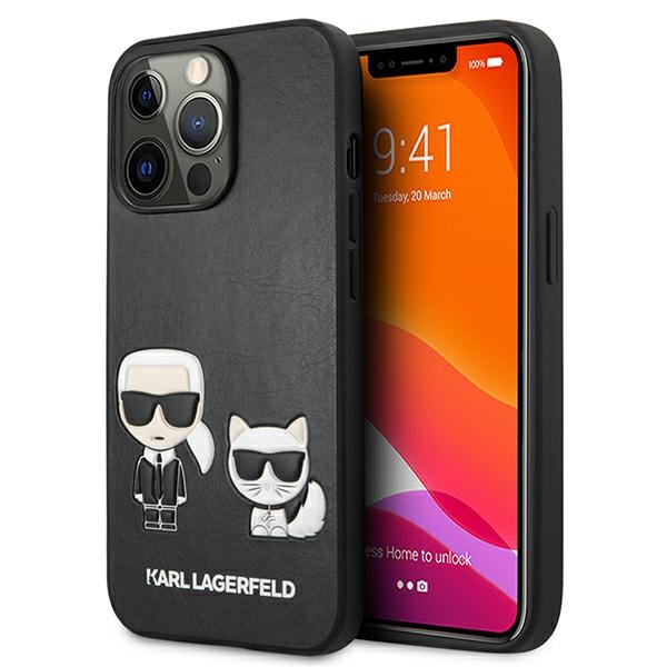 Karl Lagerfeld KLHCP13LPCUSKCBK Black Ikonik Karl & Choupette Kryt iPhone 13 Pro