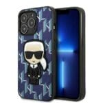 Karl Lagerfeld KLHCP13LPMNIKBL Blue Monogram Ikonik Patch Kryt iPhone 13 Pro