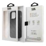 Karl Lagerfeld KLHCP13LPTLK Black Perforated Allover Kryt iPhone 13 Pro