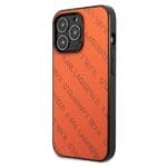 Karl Lagerfeld KLHCP13LPTLO Orange Perforated Allover Kryt iPhone 13 Pro