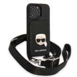 Karl Lagerfeld KLHCP13LSAKHPK Saffiano Metal Karl Head Kryt iPhone 13 Pro