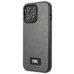 Karl Lagerfeld KLHCP13LSFMP2DG Silver Saffiano Plaque Kryt iPhone 13 Pro