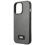 Karl Lagerfeld KLHCP13LSFMP2DG Silver Saffiano Plaque Kryt iPhone 13 Pro