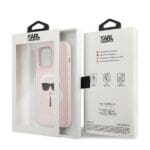 Karl Lagerfeld KLHCP13LSLKHLP Light Pink Silicone Karl`s Head Kryt iPhone 13 Pro