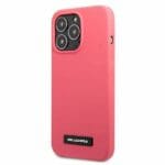 Karl Lagerfeld KLHCP13LSLMP1PI Fuchsia Silicone Plaque Kryt iPhone 13 Pro
