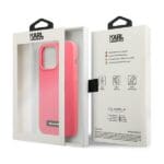 Karl Lagerfeld KLHCP13LSLMP1PI Fuchsia Silicone Plaque Kryt iPhone 13 Pro