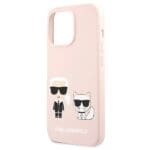 Karl Lagerfeld KLHCP13LSSKCI Hardcase Light Pink Silicone Karl & Choupette Kryt iPhone 13 Pro