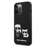 Karl Lagerfeld KLHCP13LSSKCK Hardcase Black Silicone Karl & Choupette Kryt iPhone 13 Pro
